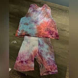 Bailey blue biker shorts and tank set